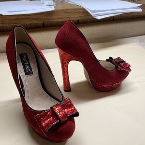 Red sparkle Jessica rabbit shoes